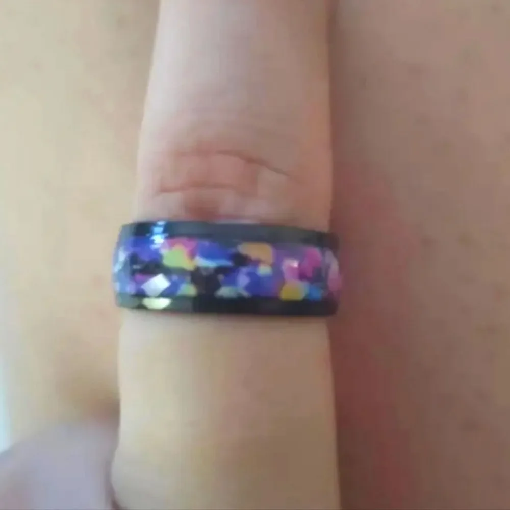 Black Opal Inlay Ring sz 8